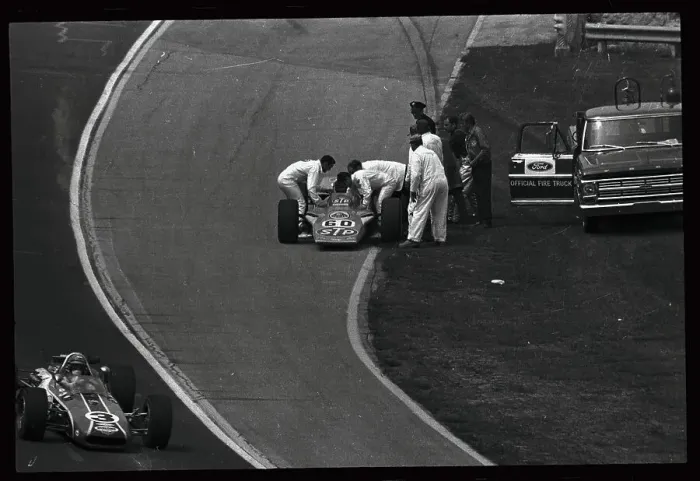 Framed Print : Bobby Unser Passing Joe Leonard Framed Print : Bobby Unser Passing Joe Leonard
