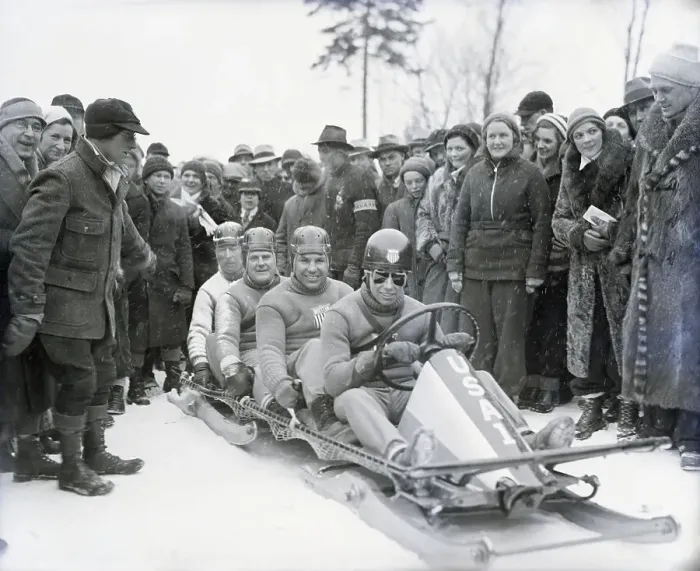 Framed Print : Us Bobsleigh Team In Olympiad