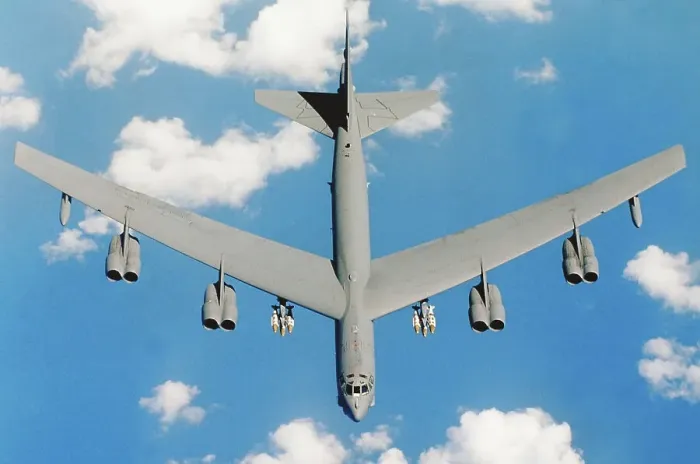 Framed Print : Boeing B52H Stratofortress plane in flight Framed Print : Boeing B52H Stratofortress plane in flight
