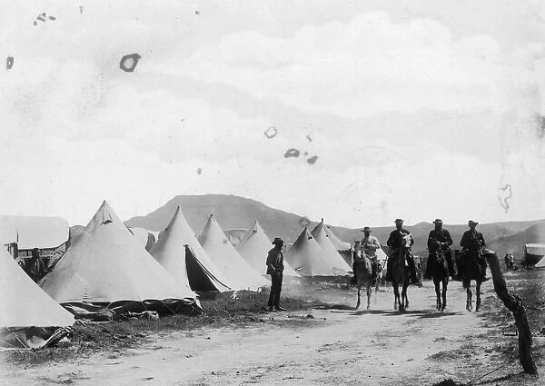 Boer Camp. circa 1900: A Boer camp during the Boer War near Majuba Hill