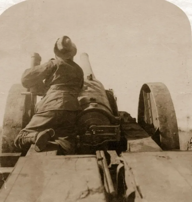 Framed Print : Boer War. June 1901: Training of HMS Monarch 47 guns on the Pretoria Fort Framed Print : Boer War. June 1901: Training of HMS Monarch 47 guns on the Pretoria Fort