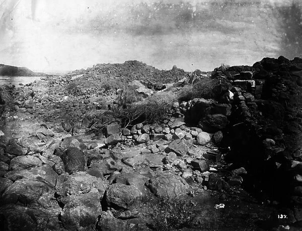 Boer War. circa 1900: Magasfontein showing position of supposed disappearing gun