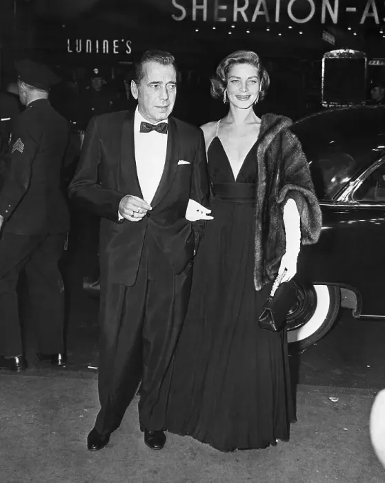 Framed Print : Bogart And Bacall In Evening Dress