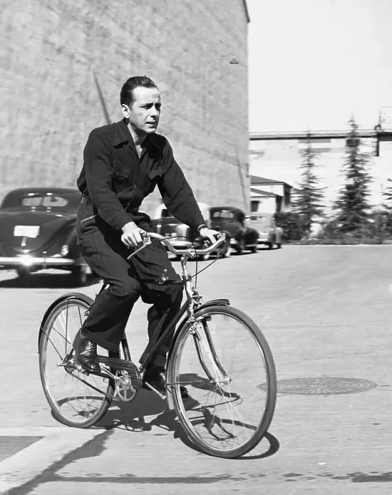 Framed Print : Bogart Bicycling to Work Framed Print : Bogart Bicycling to Work