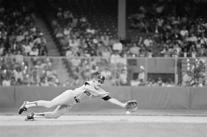 Framed Print : Boggs Diving For Groundball Framed Print : Boggs Diving For Groundball
