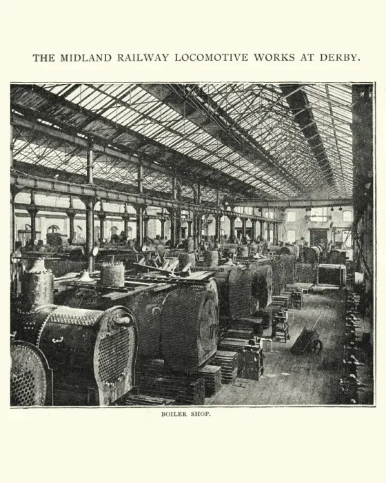 Framed Print : Boiler shop Midland railway locomotive works at Derby, 1892 Framed Print : Boiler shop Midland railway locomotive works at Derby, 1892