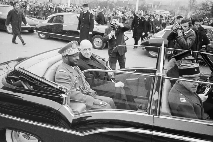 Framed Print : Bokassa and de Gaulle In Paris, France Framed Print : Bokassa and de Gaulle In Paris, France