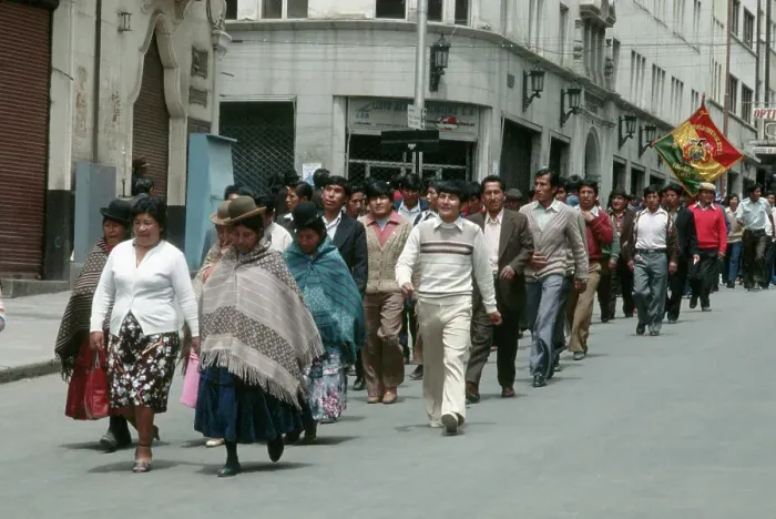 Framed Print : Bolivian Peasants Participate in Protest Framed Print : Bolivian Peasants Participate in Protest