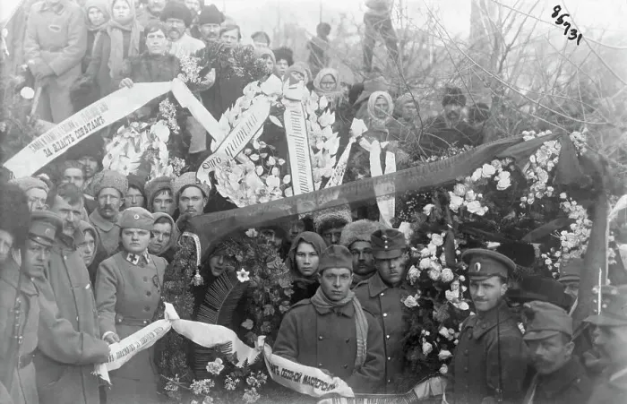 Framed Print : Bolshevik Funeral Goers Framed Print : Bolshevik Funeral Goers