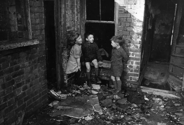 Framed Print : Bomb Site. 9th March 1946: Children play in the debris of a London bomb site Framed Print : Bomb Site. 9th March 1946: Children play in the debris of a London bomb site