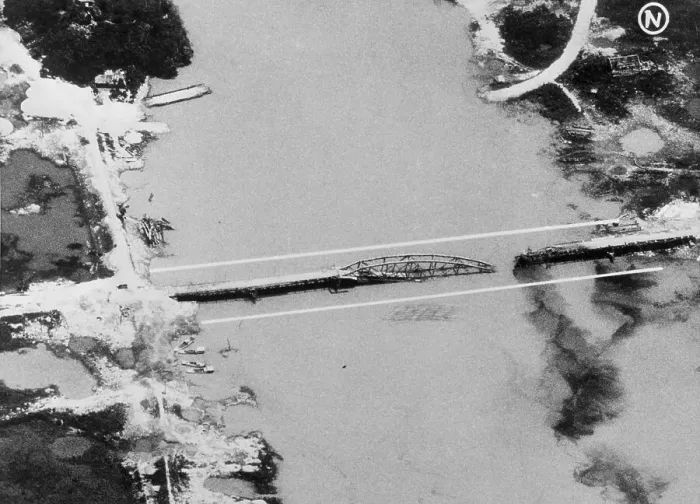 Framed Print : Bombed Bridge in North Vietnam Framed Print : Bombed Bridge in North Vietnam