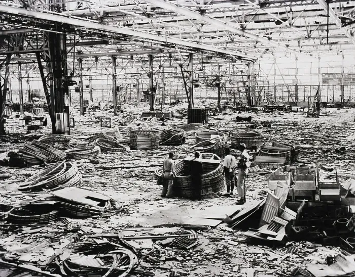 Framed Print : Bombed Out Misubishi Aircraft Factory Framed Print : Bombed Out Misubishi Aircraft Factory