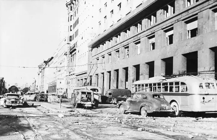 Framed Print : Bombed Street with Rubble Framed Print : Bombed Street with Rubble