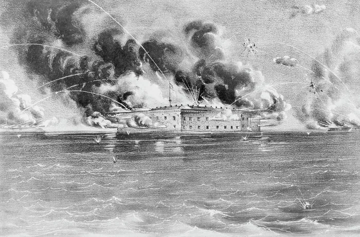 Framed Print : Bombing of Fort Sumter Framed Print : Bombing of Fort Sumter