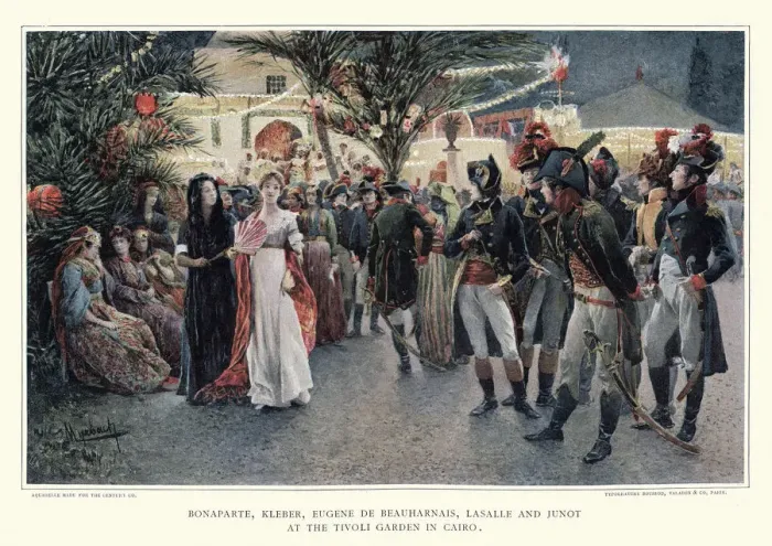 Framed Print : Bonaparte, Kleber, Eugene De Beauharnais at the Tivoli Garden, Cairo Framed Print : Bonaparte, Kleber, Eugene De Beauharnais at the Tivoli Garden, Cairo