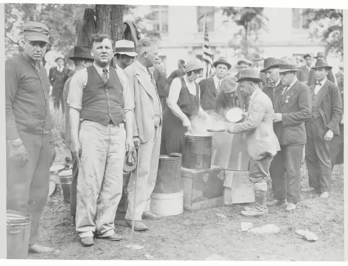 Framed Print : Bonus Marchers Receiving Hot Meal Framed Print : Bonus Marchers Receiving Hot Meal