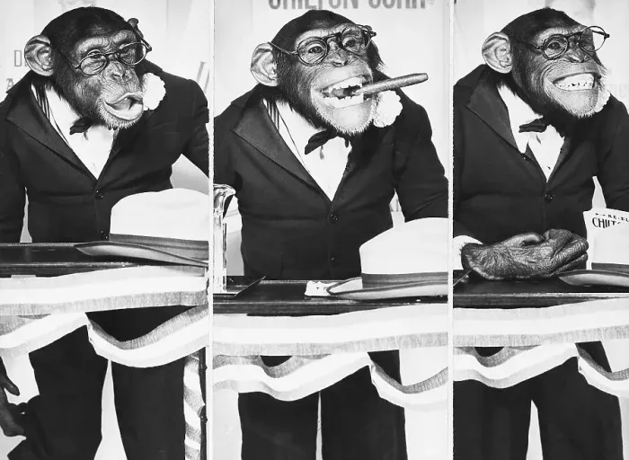 Framed Print : Bonzo The Chimp Acts Like Politician Framed Print : Bonzo The Chimp Acts Like Politician