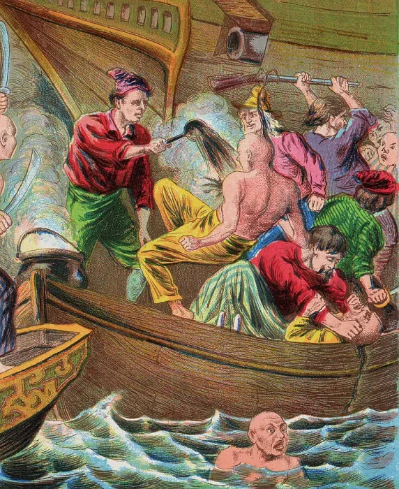 Framed Print : Book Illustration from Robinson Crusoe Framed Print : Book Illustration from Robinson Crusoe