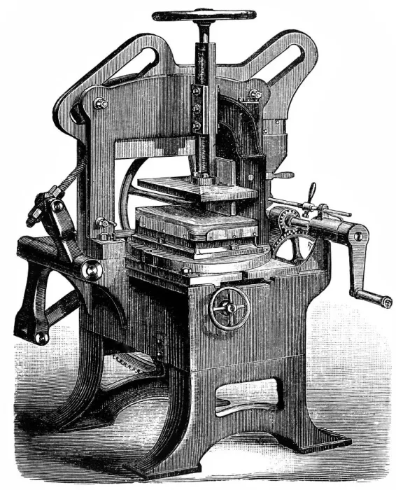Framed Print : book production, printing press, typography Framed Print : book production, printing press, typography
