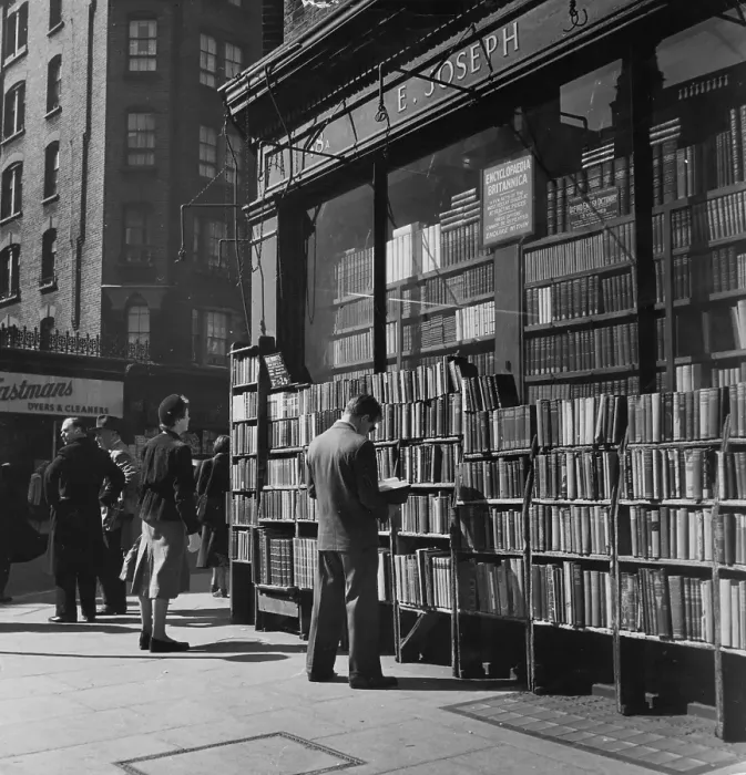 Framed Print : Book Shop. 26th May 1951: One of the many book shops in Charing Cross Road, London Framed Print : Book Shop. 26th May 1951: One of the many book shops in Charing Cross Road, London