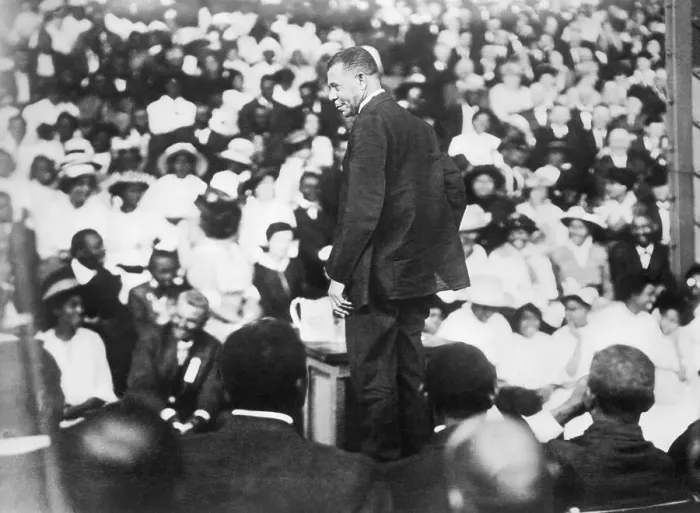 Framed Print : Booker T. Washington Addressing Crowd