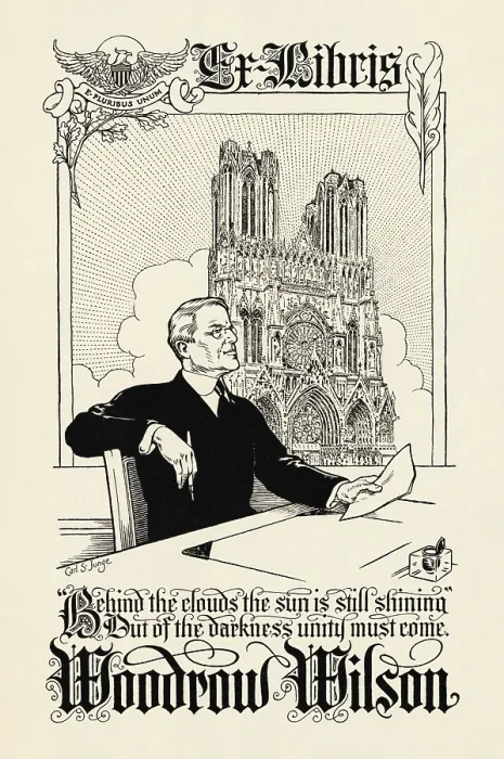 Framed Print : Bookplate of Woodrow Wilson Framed Print : Bookplate of Woodrow Wilson