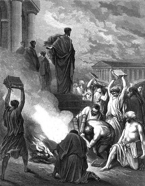 The books are burned at Ephesus