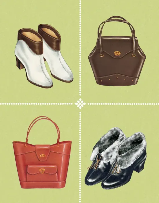 Framed Print : Boots and Handbags
