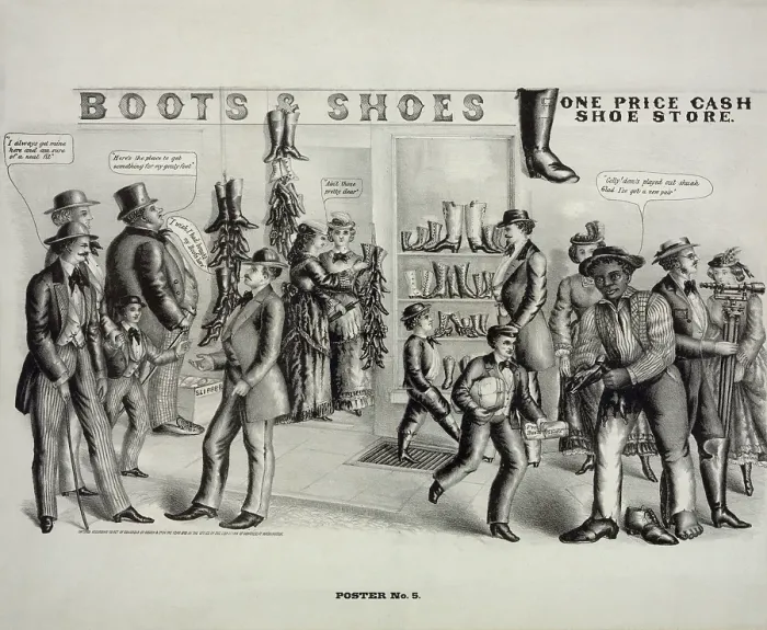 Framed Print : boots & shoes, one price cash shoe store Framed Print : boots & shoes, one price cash shoe store