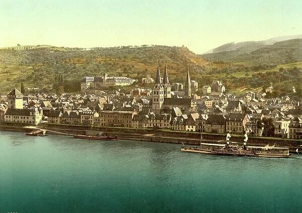 Boppard am Rhein, Rhineland-Palatinate, Germany, Historic, Photochrome print from the 1890s