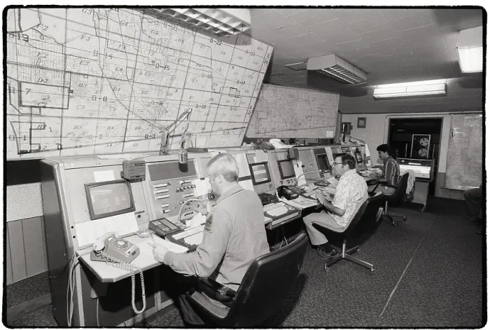 Framed Print : Border Guard Control Room, California Framed Print : Border Guard Control Room, California