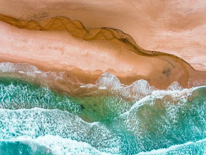 Framed Print : Bore beach - drone point of view Framed Print : Bore beach - drone point of view