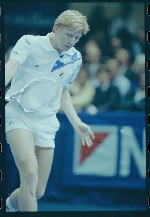 Framed Print : Boris Becker Hitting His Backhand Framed Print : Boris Becker Hitting His Backhand