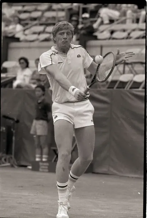 Framed Print : Boris Becker Straining to Hit Ball Framed Print : Boris Becker Straining to Hit Ball