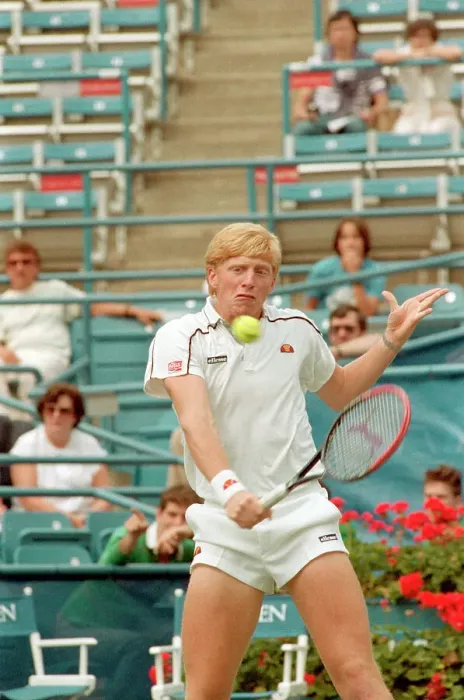 Framed Print : Boris Becker Swings at Tennis Ball During U.S. Open Framed Print : Boris Becker Swings at Tennis Ball During U.S. Open