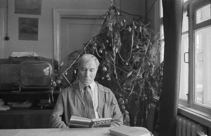 Framed Print : Boris Pasternak Reading a Book Framed Print : Boris Pasternak Reading a Book