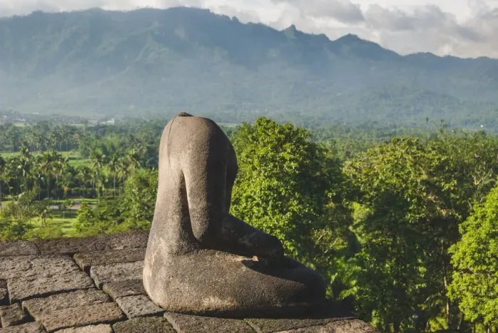 Framed Print : Borobudur headless buddha
