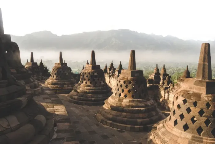 Framed Print : Borobudur Mist Framed Print : Borobudur Mist