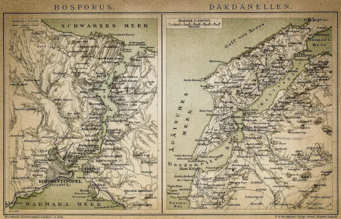 Framed Print : Bosporus and Dardanelles map Framed Print : Bosporus and Dardanelles map
