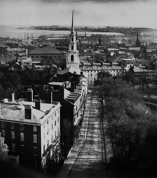 Boston. 1859: A view of Boston from the State House looking south-west