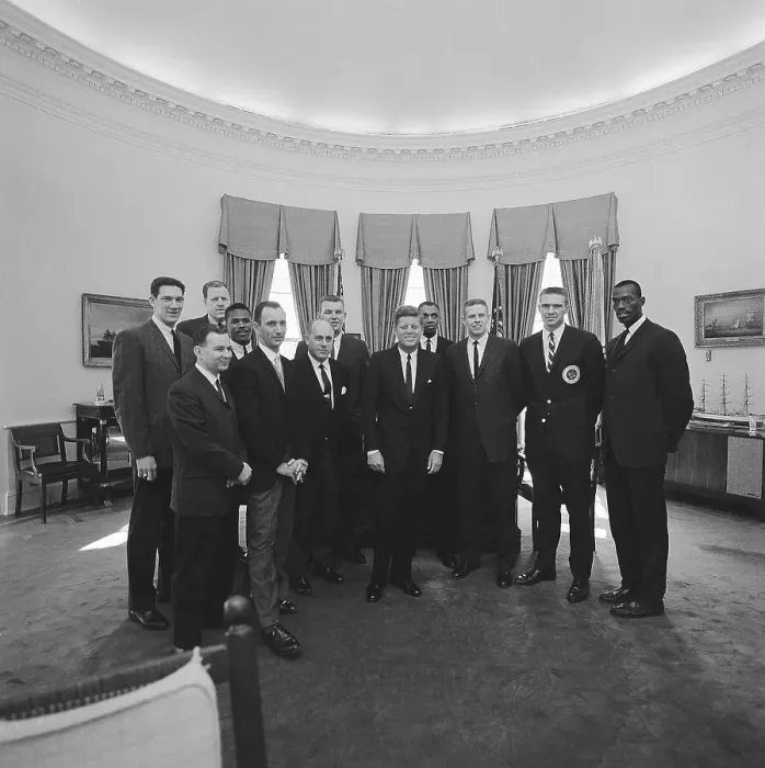 Framed Print : The Boston Celtics Posing With President Kennedy Framed Print : The Boston Celtics Posing With President Kennedy