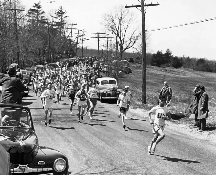 Framed Print : Boston Marathon View In 1946 Framed Print : Boston Marathon View In 1946