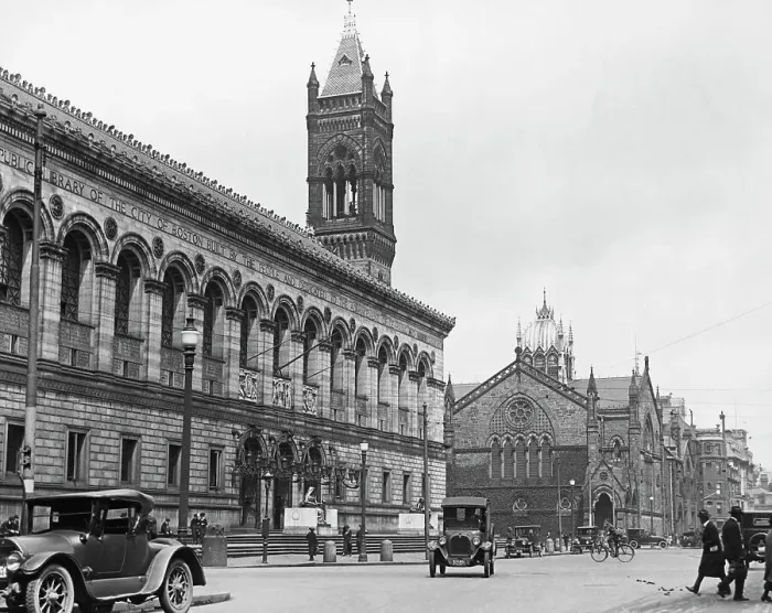 Framed Print : Boston Public Library During 1920s