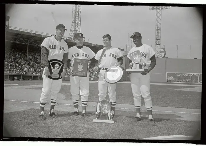 Framed Print : Boston Red Sox Holding Awards Framed Print : Boston Red Sox Holding Awards
