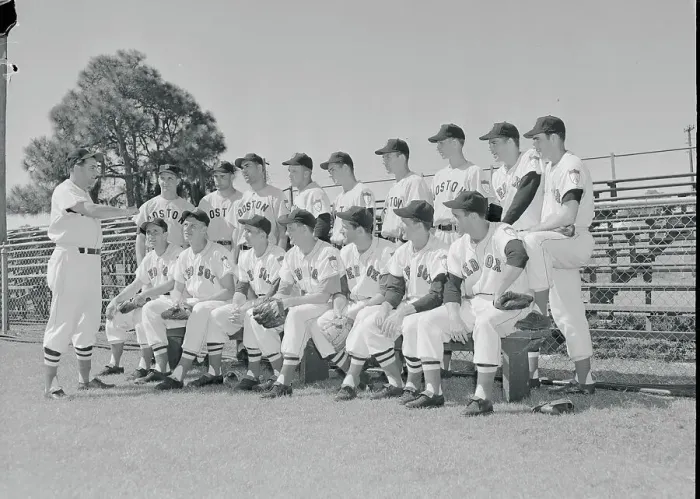 Framed Print : Boston Red Sox Manager and Players at Camp Framed Print : Boston Red Sox Manager and Players at Camp