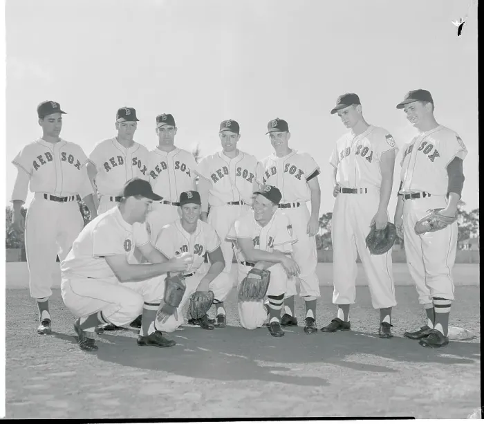 Framed Print : Boston Red Sox Manager and Players at Camp Framed Print : Boston Red Sox Manager and Players at Camp