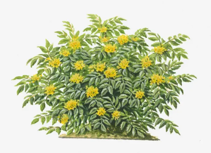 Framed Print : botany, cut out, day, evergreen, flora, flower, green, herb, leaf, mahonia aquifolium Framed Print : botany, cut out, day, evergreen, flora, flower, green, herb, leaf, mahonia aquifolium