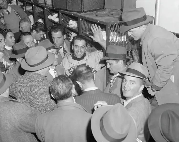 Framed Print : Boudreau Waves From Throng Of Reporters Framed Print : Boudreau Waves From Throng Of Reporters