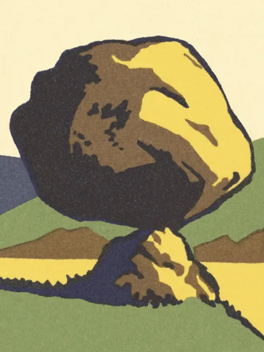 Framed Print : Boulder Balancing on a Rock Framed Print : Boulder Balancing on a Rock