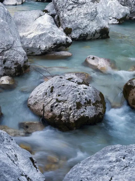 Framed Print : Boulders and stones in the river bed of the Soca river, Soca Valley near Bovel, Triglav National Park, Slovenia, Europe Framed Print : Boulders and stones in the river bed of the Soca river, Soca Valley near Bovel, Triglav National Park, Slovenia, Europe